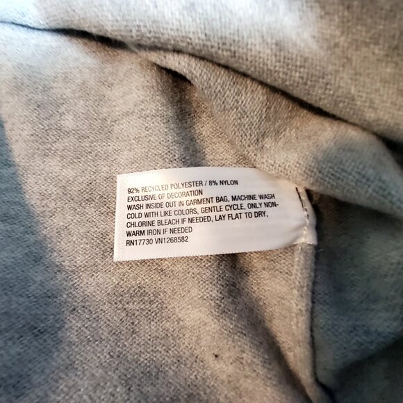 Wild Fable Heather Gray Button-Up Cardigan   Size Large  With Rose Embroidery - Picture 9 of 11